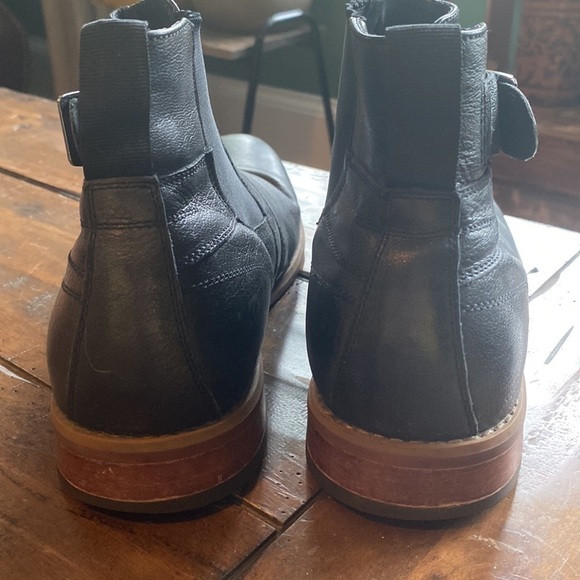 Florsheim Black Leather Belfast Buckle Strap Chelsea Ankle Boots Size 9 - Picture 8 of 13